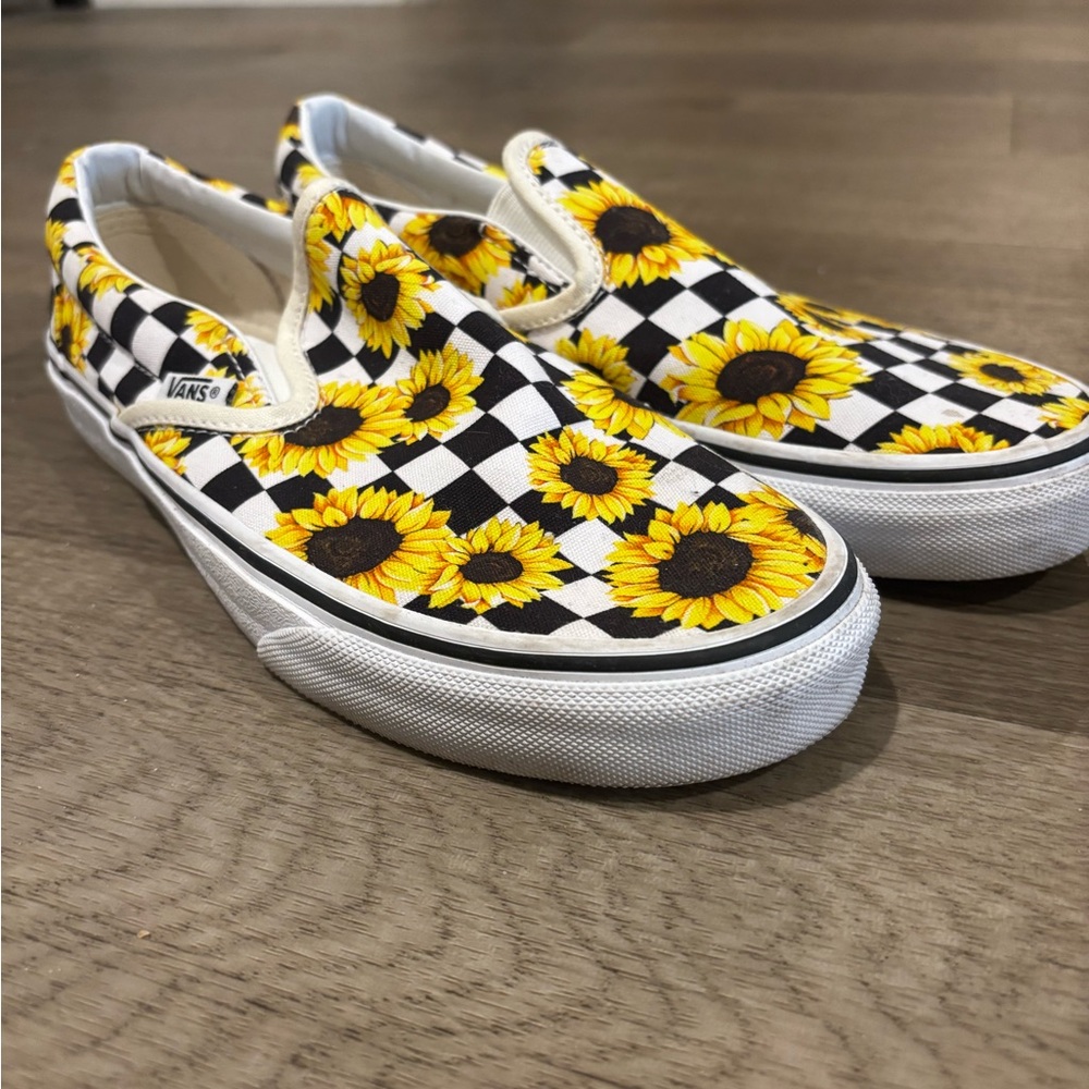 Vans Customs Sunflower Checkered Slip-On Sneakers